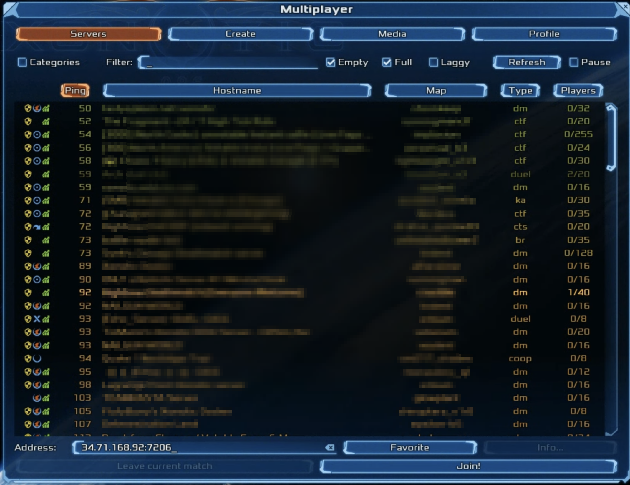 Enter IP and Port